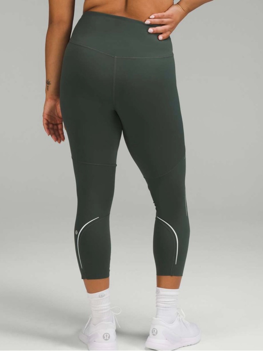 lululemon athletica Olive Green High-Rise Cropped Leggings